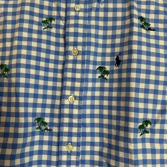 Polo by Ralph Lauren Blue and Green Casual Button Down Shirt Size 14-16 - Picture 7 of 13